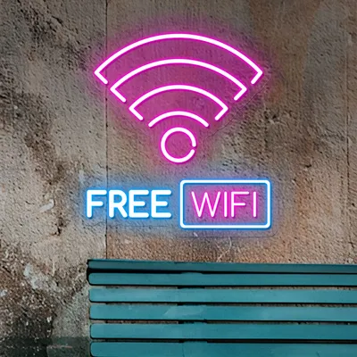 Free WIFI Zone Neon Sign