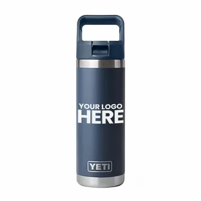 YETI Rambler 18 OZ Bottle w/ Color Matched Straw - Laser Engraved
