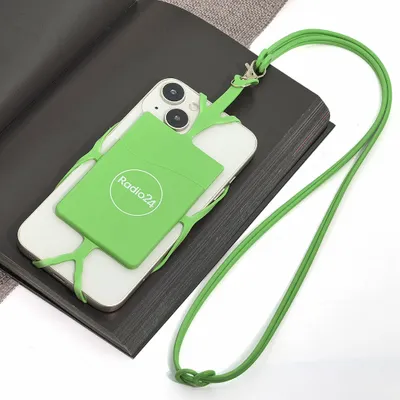 Lanyard Silicone Phone Wallet Holder - Custom Aprons Now
