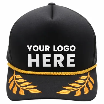Pitbull Cambridge PB306 5 Panel Sponge Trucker Hat Bay Gold Leaf Foam Cap