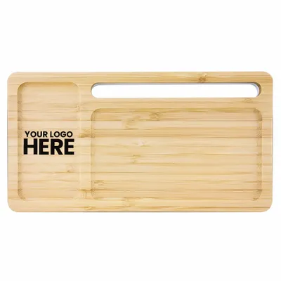 Bamboo Wireless Charging Pads and Desktop Organizer