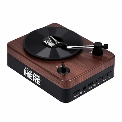 Turntable Wireless Speakers with Custom Record Envelope
