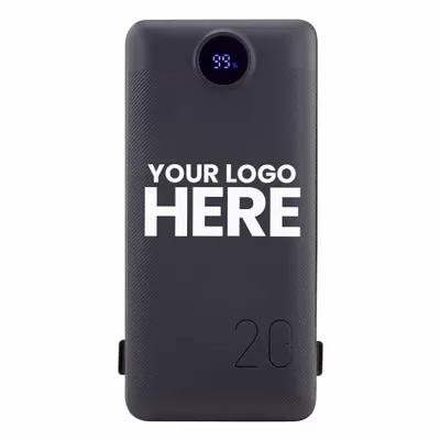 Charge All 20K Power Banks with Integrated Charging Cables and AC Plugs