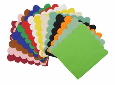 Scallop Foil Stamped Napkins - Custom Aprons Now