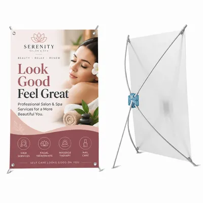 Mini X Banner Stands - Custom Aprons Now