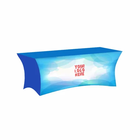Bluish Whiet Gradient Spandex Table Cover - Table Covers Now
