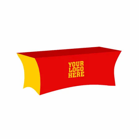 Bright Yellow and Fire Red Stretch Spandex Table Cover - Table Covers Now