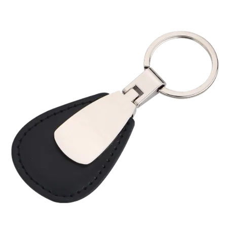 Teardrop Leather & Metal Keychain Teardrop Leather & Metal Keychain - Table Covers Now