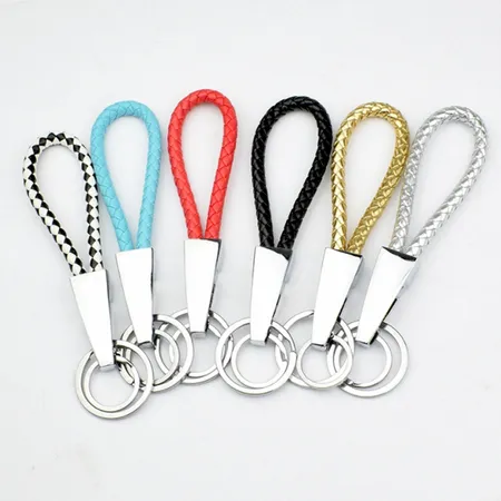 Braided Leather & Metal Keychain Braided Leather & Metal Keychain - Table Covers Now