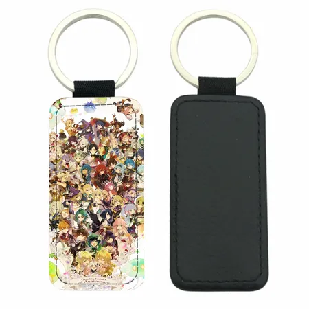 Curved Rectangle Leather Keychain Curved Rectangle Leather Keychain - Custom Aprons Now