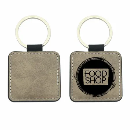 Sublime Square Leather Keychain Sublime Square Leather Keychain - Custom Aprons Now