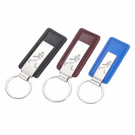 Classic Metal & Leather Keychain Classic Metal & Leather Keychain - Custom Aprons Now