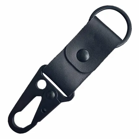 Leather Button Keychain Leather Button Keychain - Custom Aprons Now