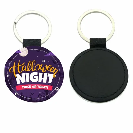 Circle Leather Keychain Circle Leather Keychain - Custom Aprons Now