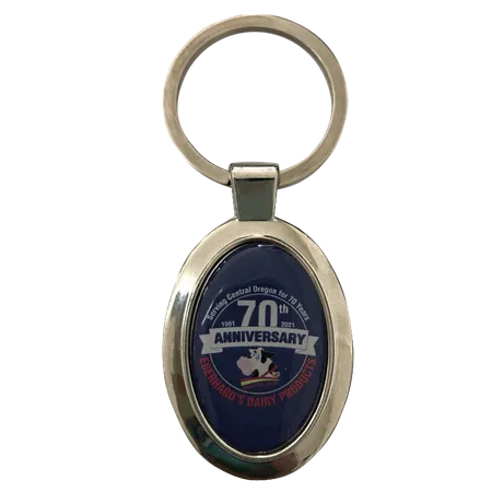 Durable Epoxy Oval Metal Keychain Durable Epoxy Oval Metal Keychain - Table Covers Now