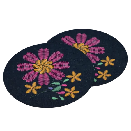 Cotton & Linen Embroidered Coasters - Custom Aprons Now
