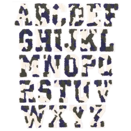 Chenille Camo Letters Patches - Table Covers Now