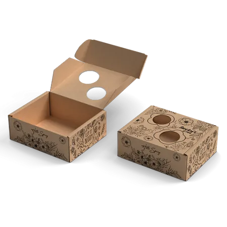 Printed Hollow Kraft Mailer Box - Custom Aprons Now