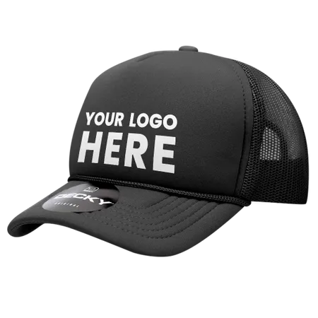 Decky 7010 - Youth 5 Panel Mid Profile Structured Foam Trucker, Kids Foam Trucker Hat, Mesh Back - Custom Aprons Now