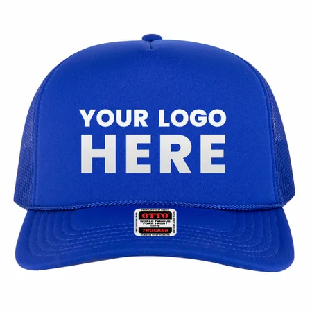 OTTO Cap 3932-1 5 Panel High Crown Polyester Foam Front Mesh Back Trucker Hat - Custom Aprons Now