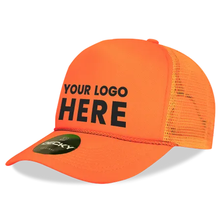 Decky 221 Neon Foam Trucker Cap, 5-Panel Mesh Back Hat - Table Covers Now