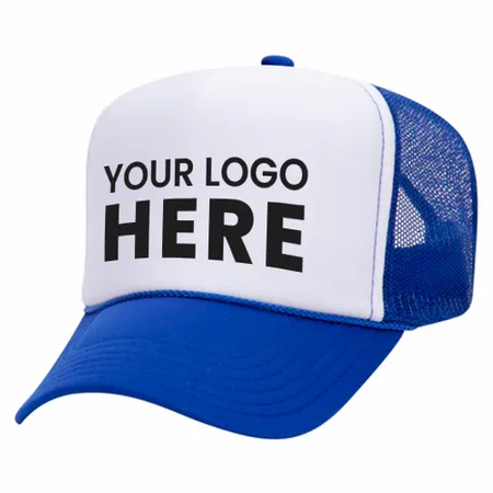 Otto 39-165 5-Panel High Crown Foam Trucker Hats - White Front Colors - Custom Aprons Now