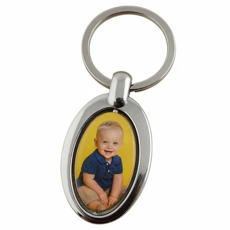 Spinning Oval Metal Keychain - Table Covers Now
