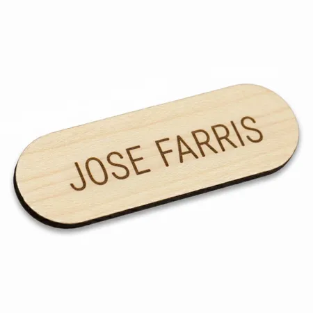 Wooden Name Badges - Custom Aprons Now