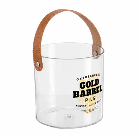 Leather-Strap Clear Drink Buckets - Custom Aprons Now