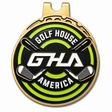 Soft Enamel Golf Ball Marker with Hat Clips - Custom Aprons Now