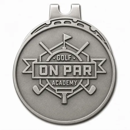 Die Struck Golf Ball Marker with Hat Clips - Custom Aprons Now