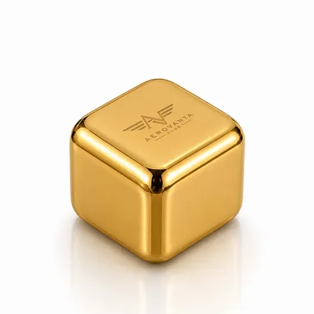 Gold Stainless Steel Ice Cubes - Custom Aprons Now