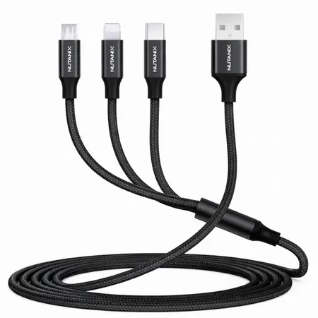 Nylon Braided 3-in-1 Charging Cables - Table Covers Now