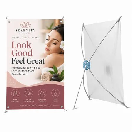 Mini X Banner Stands - Custom Aprons Now