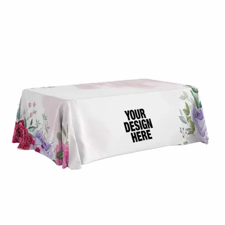 White Floral Rectangle Table Throw Tablecloth - Table Covers Now