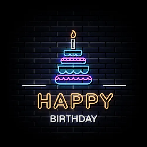 Cutie Cakie Happy Birthday Neon Sign - Custom Aprons Now