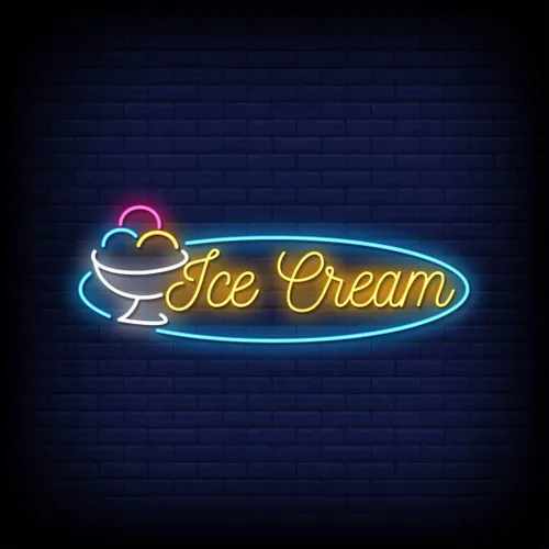 Ice Cream Shop Neon Sign - Custom Aprons Now