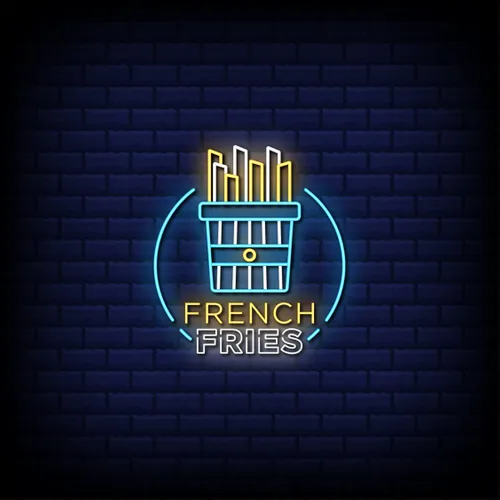 French Fries Shop Neon Sign - Custom Aprons Now