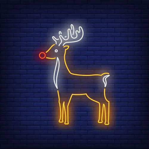 Cute Reindeer Neon Sign - Custom Aprons Now