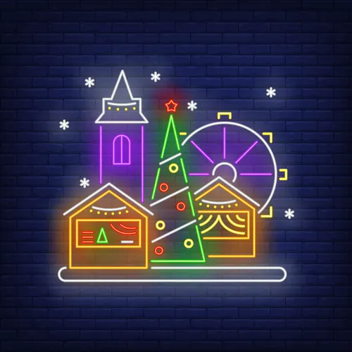 Christmas Fun Fair Neon Sign - Custom Aprons Now