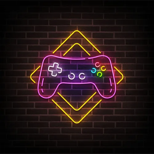 Gamer Joystick Neon Sign - Custom Aprons Now