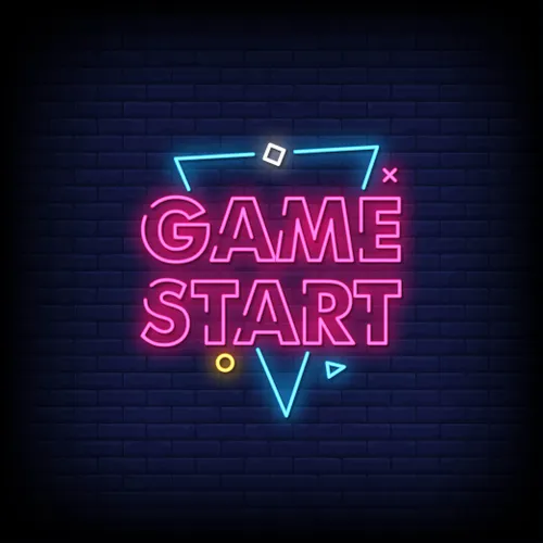 Game Start Neon Sign - Custom Aprons Now