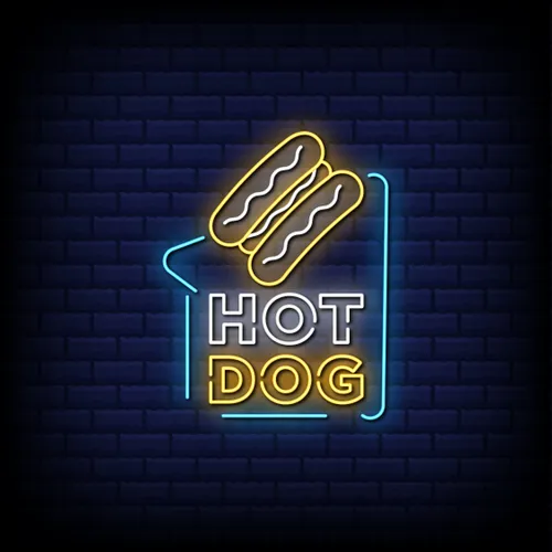 Hot Dog Neon Sign - Custom Aprons Now