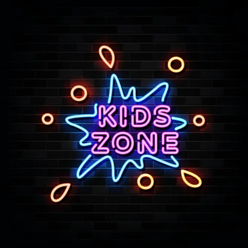 Kids Zone Neon Sign - Custom Aprons Now