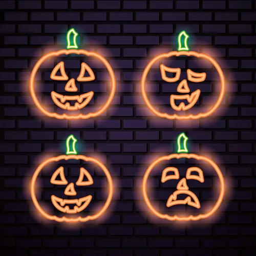 Orange Pumpkin Neon Sign - Custom Aprons Now