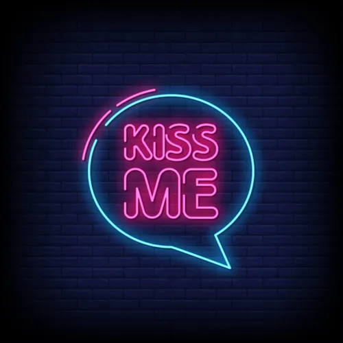 Kiss Me Neon Sign - Custom Aprons Now