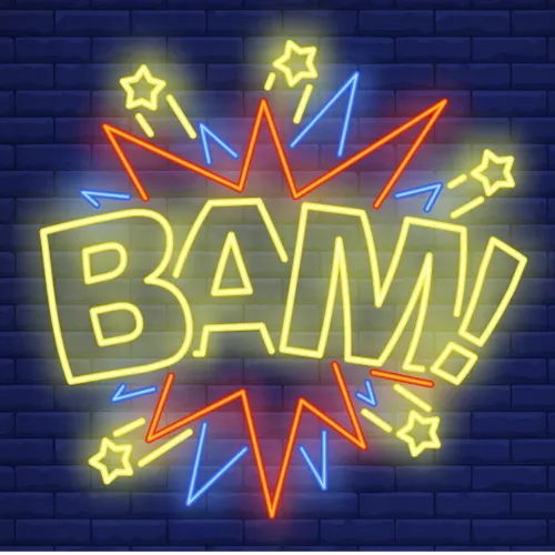 Bam Neon Sign - Custom Aprons Now