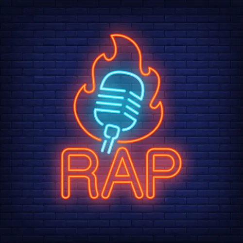 Rap Microphone Flame Neon Sign - Custom Aprons Now