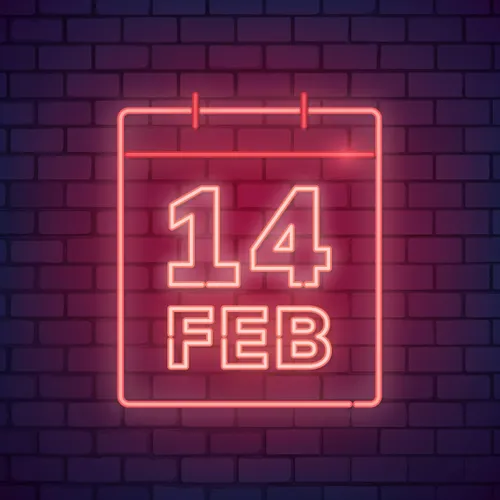Valentine's Day Date Neon Sign - Custom Aprons Now