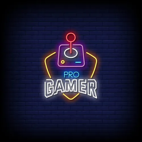 Pro Gamer Joystick Neon Sign - Custom Aprons Now